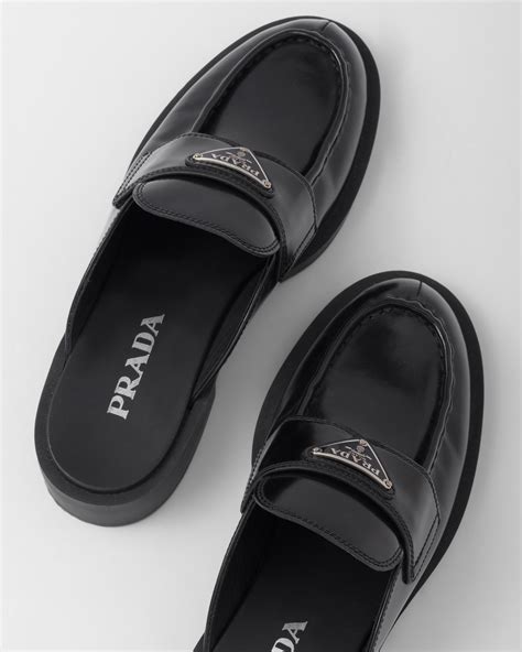 brushed leather mules prada|Women’s Prada Mules Shoes .